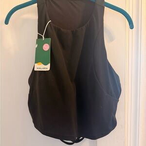 Halara Black Athletic Tank Top with Built-In Bra – Size XL